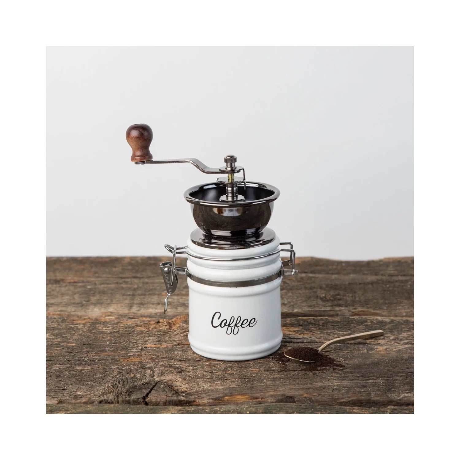 Handheld Vintage Style Burr Coffee Grinder - Manual Adjustable Design